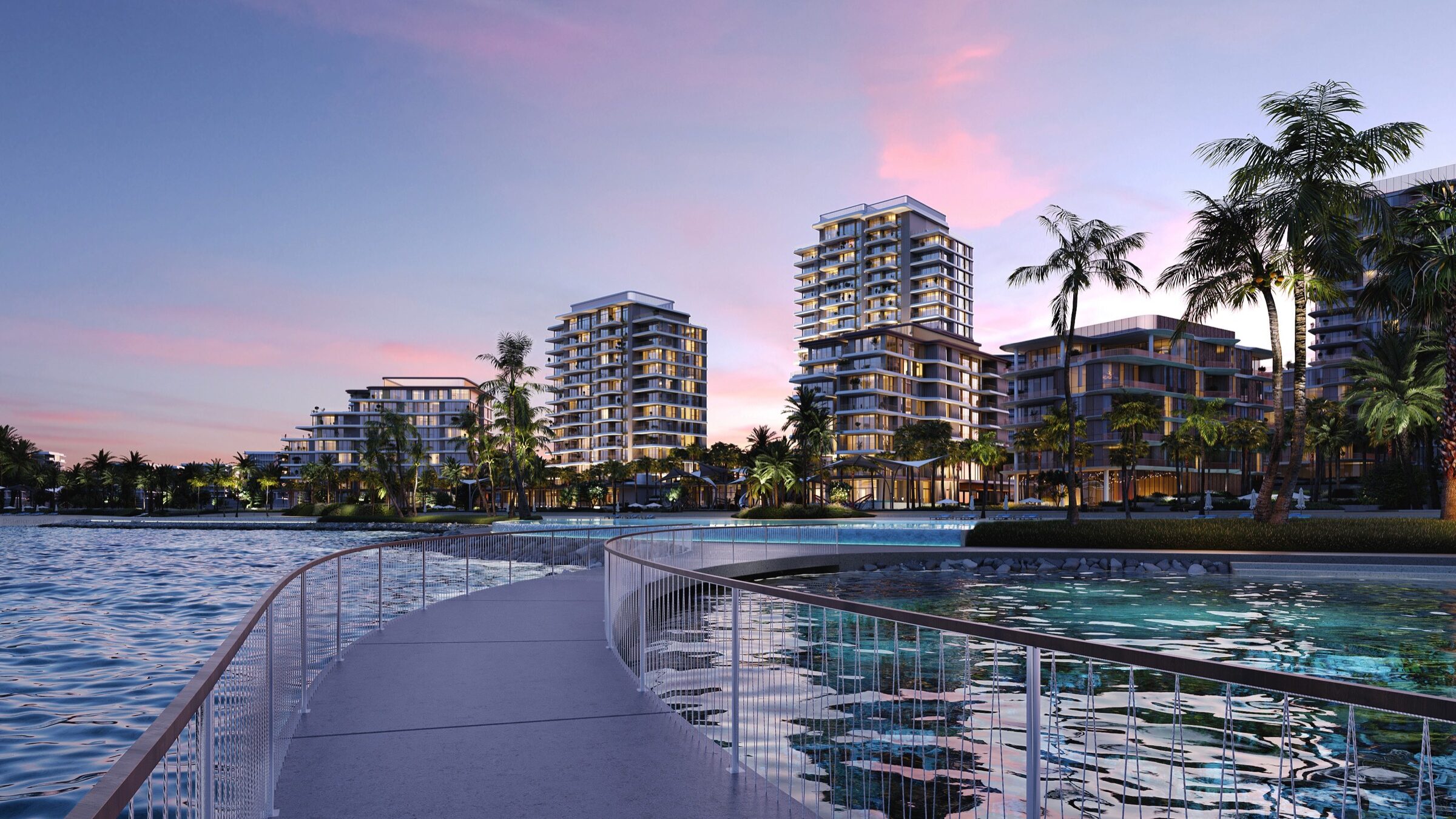 Beachfront view at Bay Grove Residences, Dubai Islands